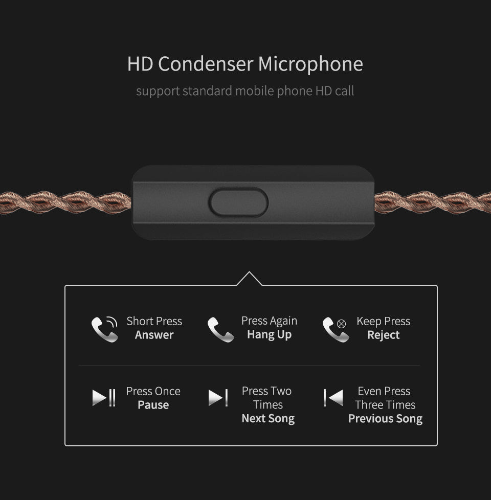 KTX-261971 KZ ZSX Terminator 12-Unit Hybrid Earphones with 3.5mm L-Bend Connector