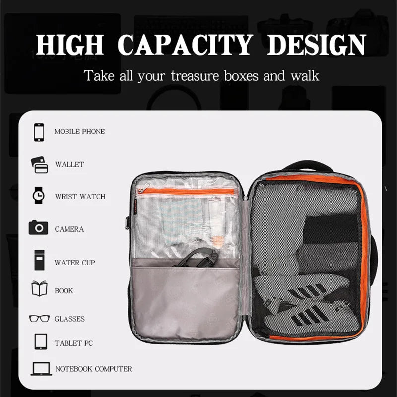 KTX-379731 Custom Logo Waterproof Nylon Laptop Backpack for 17-Inch Devices with USB Port - Unisex Fashion Design