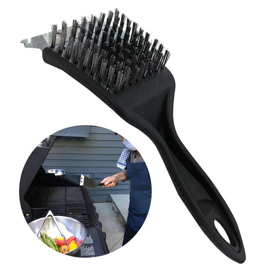 KTX-561491 Durable Wire Bristle BBQ Grill Cleaning Brush for Home and Outdoor Use