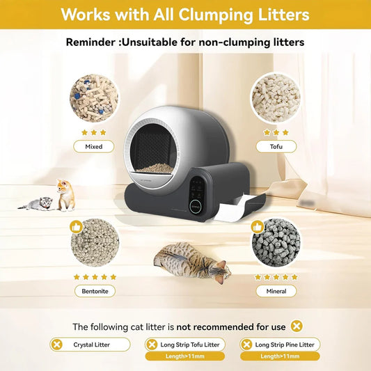 KTX-000083 Automatic Self-Cleaning Cat Litter Box with 70L Capacity and Deodorizing Features