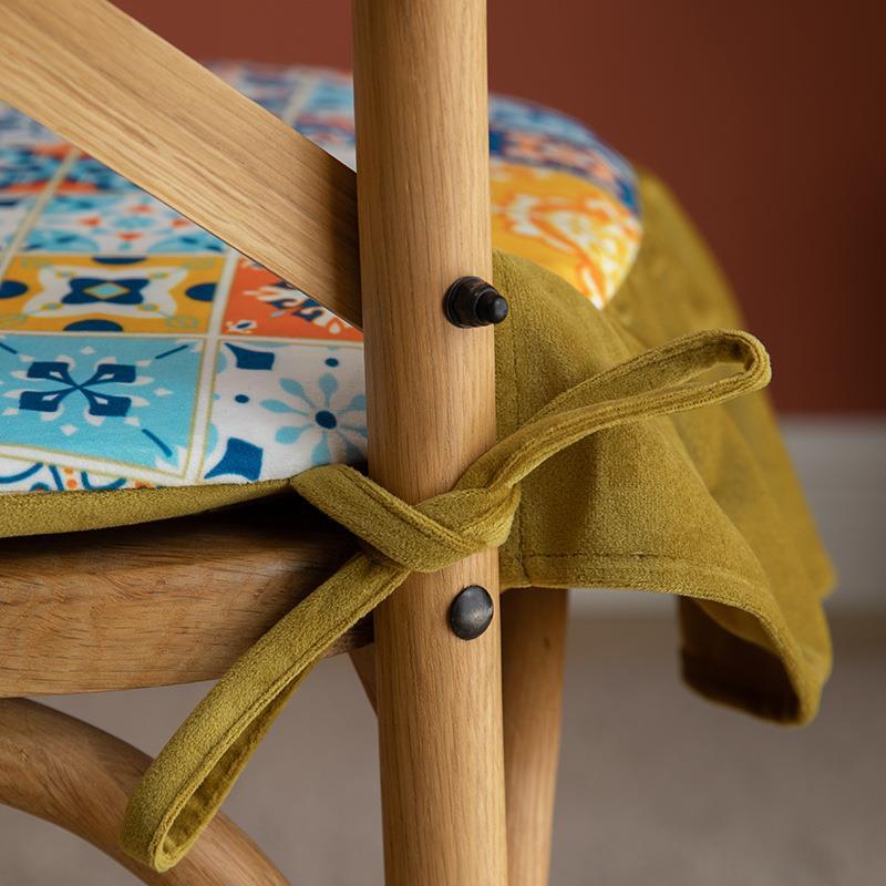 KTX-000851 Four Seasons Cotton Fleece Print Seat Cushion - 45x45 cm in Various Colors