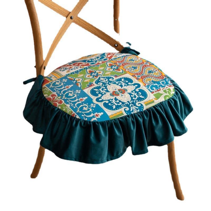 KTX-000851 Four Seasons Cotton Fleece Print Seat Cushion - 45x45 cm in Various Colors