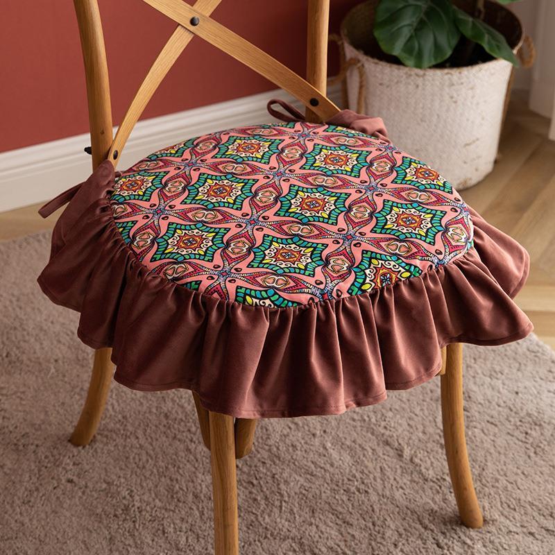 KTX-000851 Four Seasons Cotton Fleece Print Seat Cushion - 45x45 cm in Various Colors