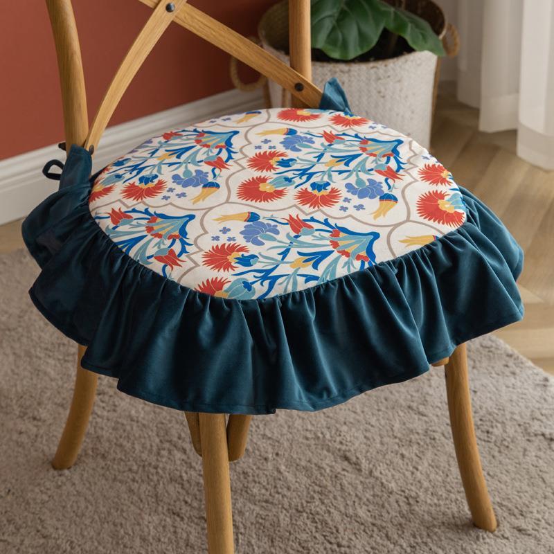 KTX-000851 Four Seasons Cotton Fleece Print Seat Cushion - 45x45 cm in Various Colors