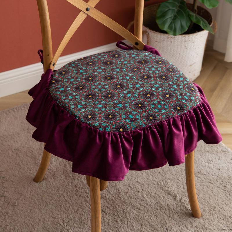 KTX-000851 Four Seasons Cotton Fleece Print Seat Cushion - 45x45 cm in Various Colors