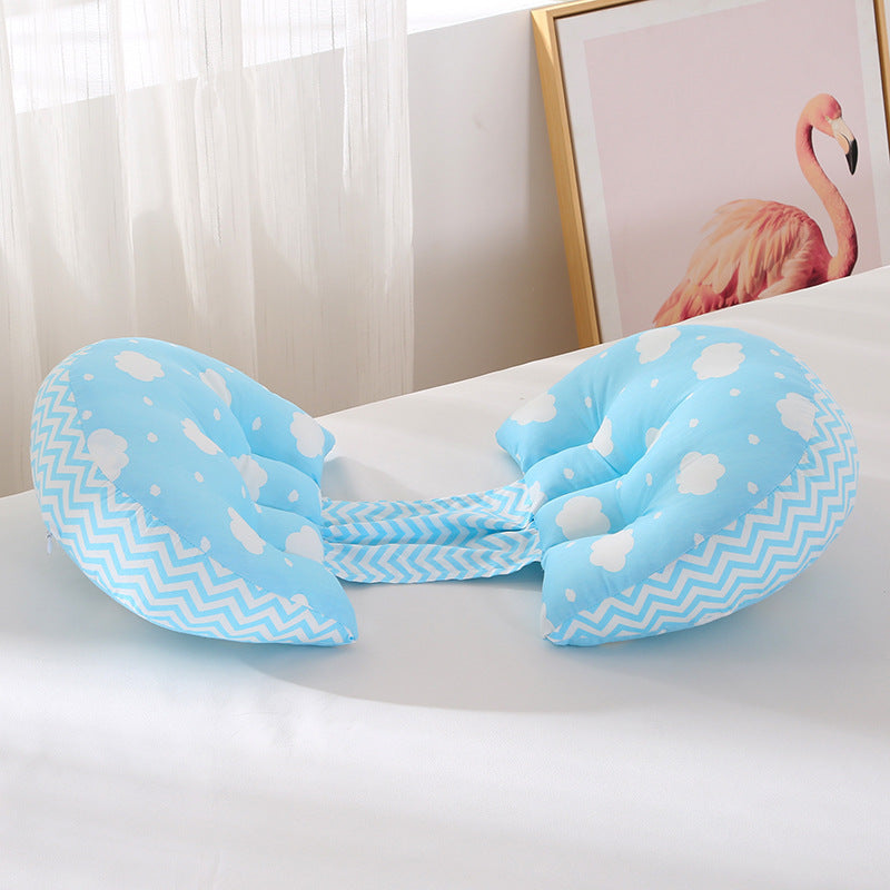 KTX-001235 Butterfly-Shaped Double Semicircular Maternity Waist Pillow with Pure Cotton Cover and 7D Hollow Fiber Filling