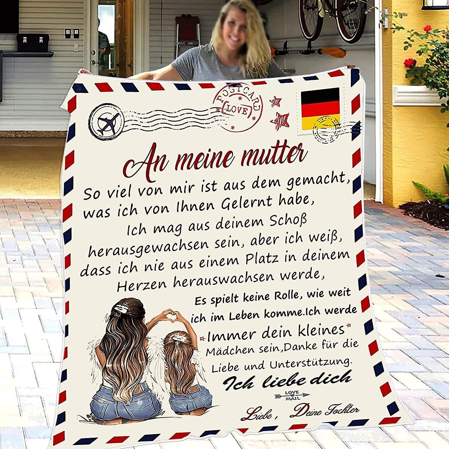 KTX-002259 Cozy Retro Coral Fleece Blanket with 3D Design for Daughters