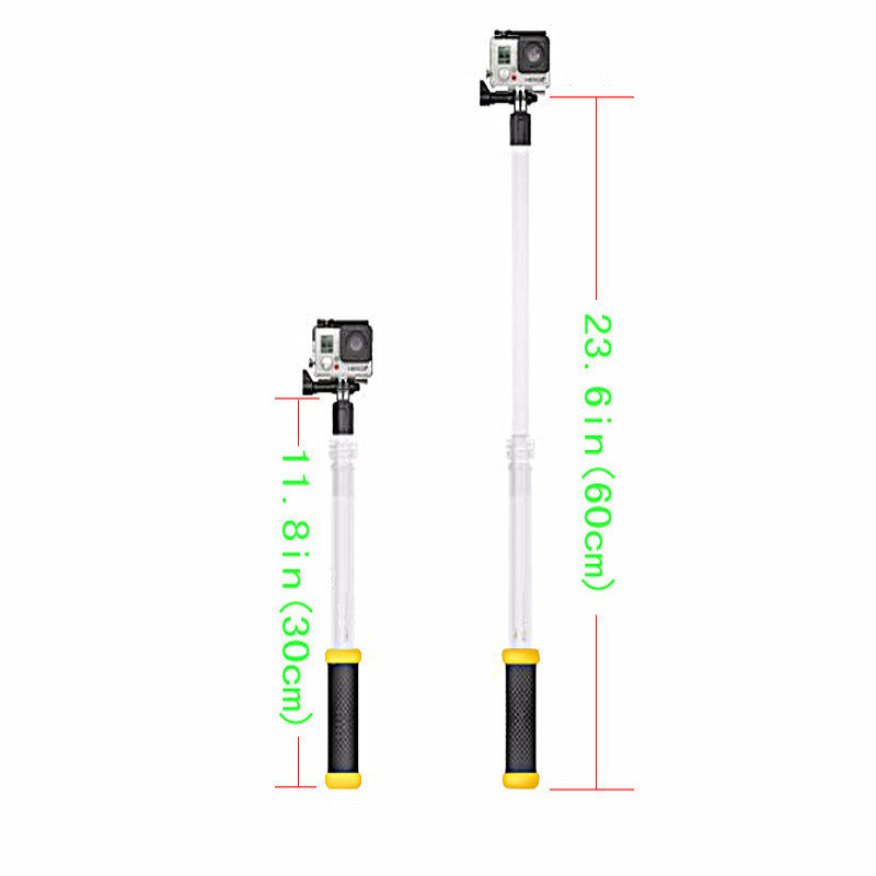 KTX-002323 Transparent Selfie Stick for GoPro with Diving Buoyancy Rod and Special Adapter
