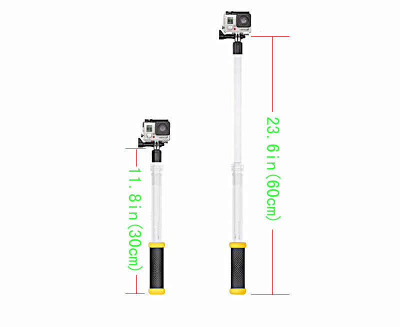 KTX-002323 Transparent Selfie Stick for GoPro with Diving Buoyancy Rod and Special Adapter
