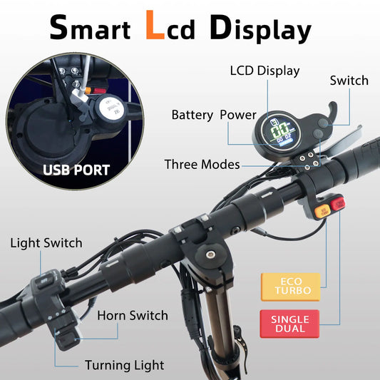 KTX-002451 2400W Dual Motor Electric Scooter, 65km/h Max Speed, 70km Range, Foldable E-Scooter, Waterproof, 300 lbs Load Capacity