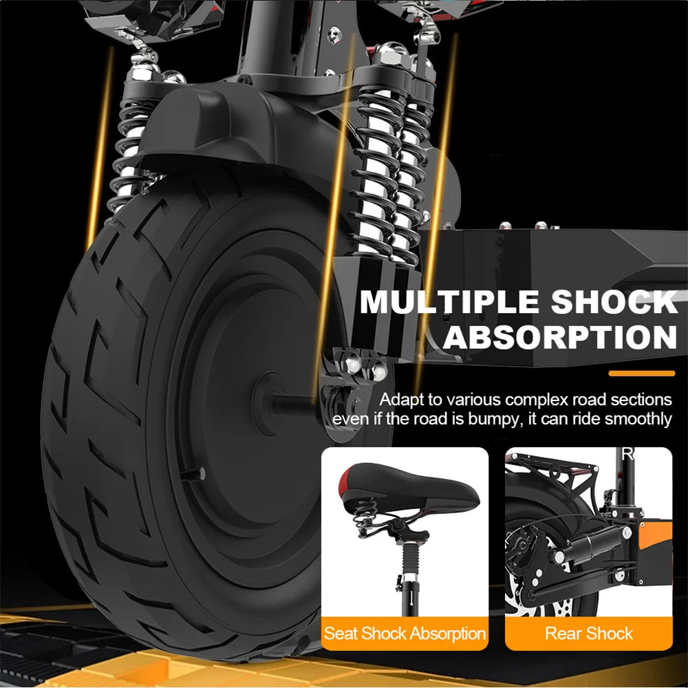 KTX-002451 2400W Dual Motor Electric Scooter, 65km/h Max Speed, 70km Range, Foldable E-Scooter, Waterproof, 300 lbs Load Capacity