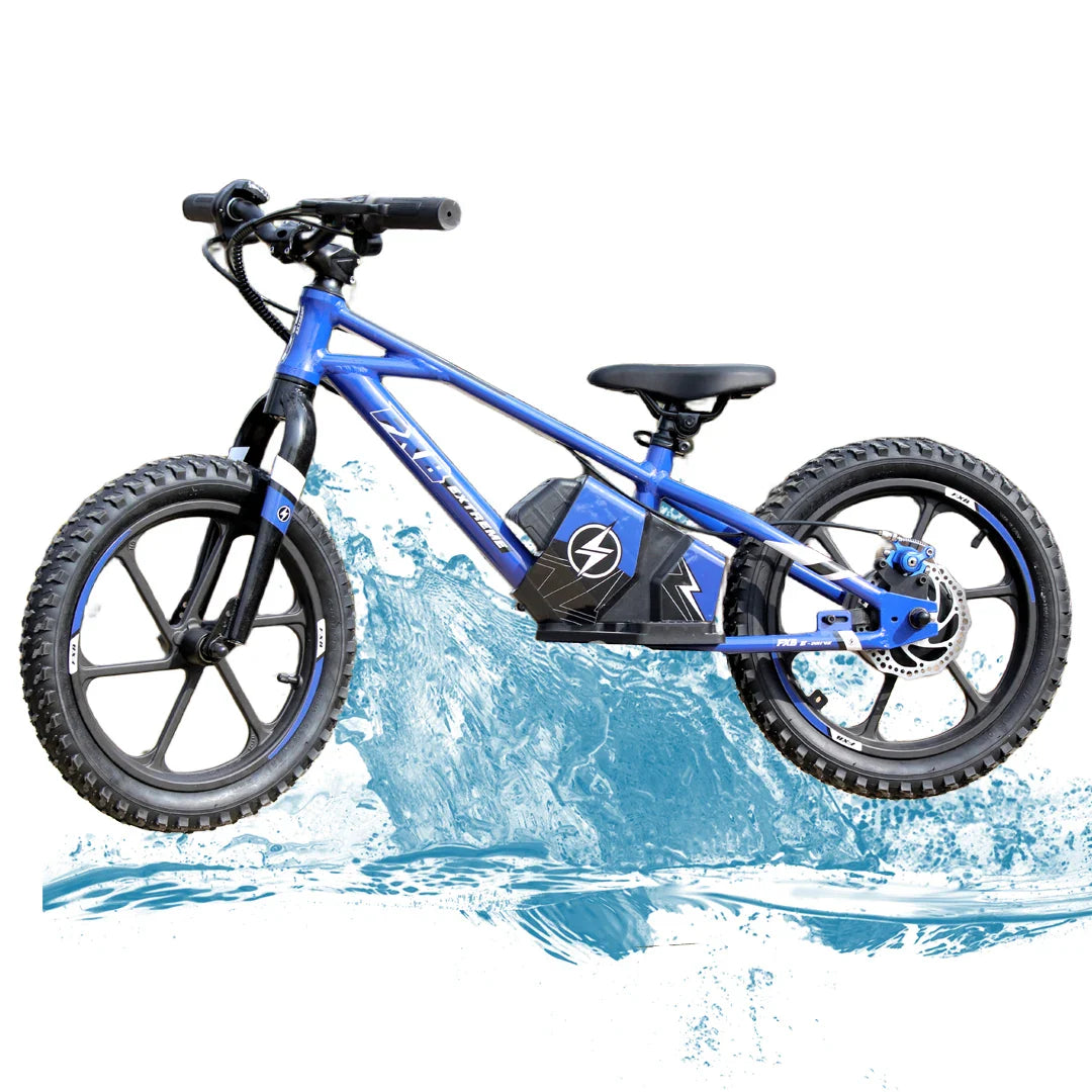 KTX-002515 Kids Electric Balance Bike with 350W Brushless Motor, 12-Inch & 16-Inch Options, Adjustable Suspension, and Disc Brakes