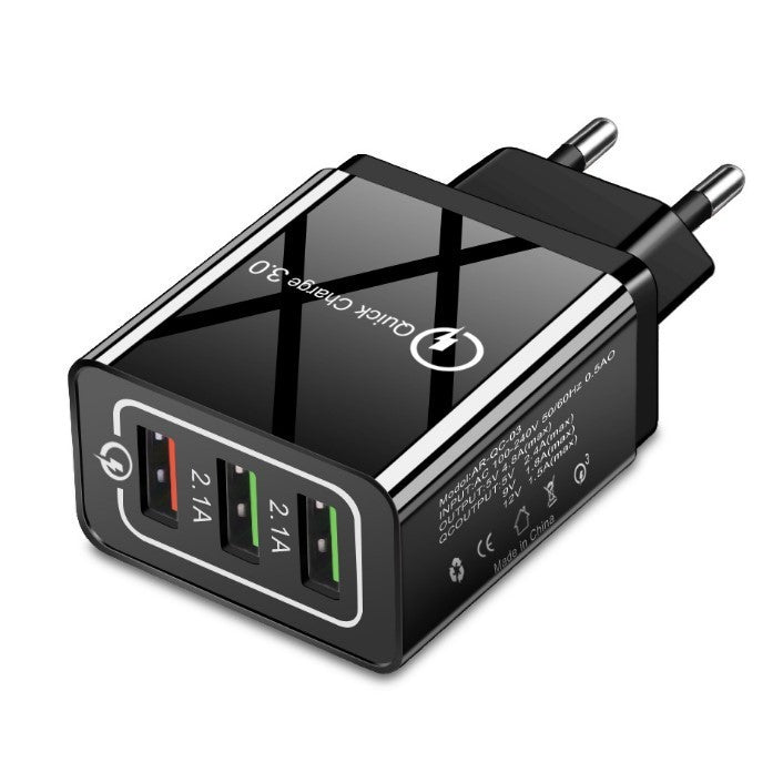 KTX-003155 3-Port USB Multi-Device Quick Charger with 5000mA Output for Lithium Batteries