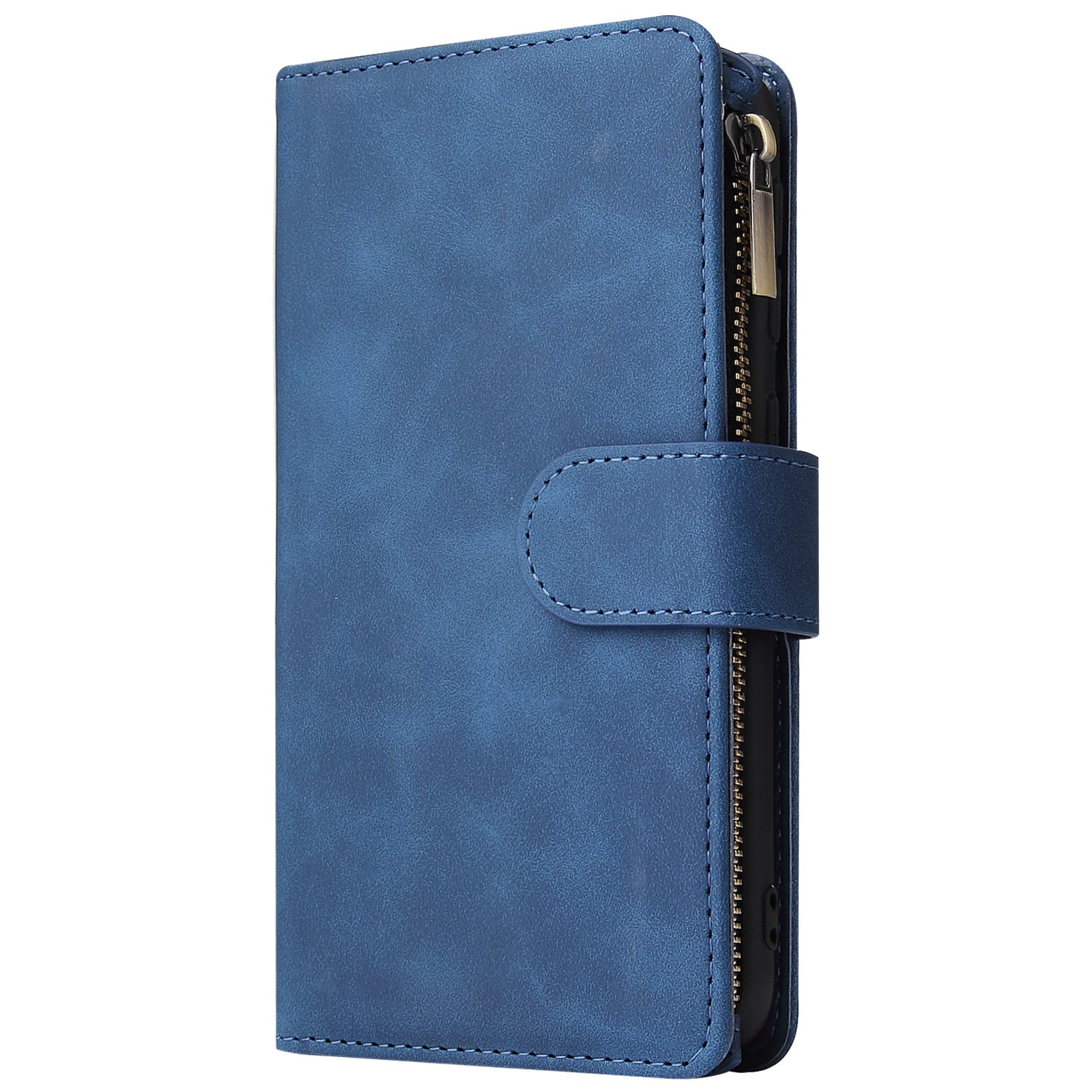 KTX-003347 Retro Frosted Zipper Leather Wallet Case for Samsung Models
