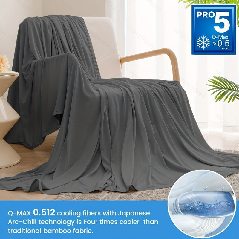 KTX-003411 Cool Silk Summer Nap Blanket - Soft Polyester Fiber, Simple Design, 50x60in & 60x80in Sizes