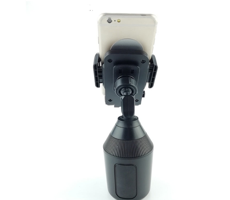KTX-003475 360° Adjustable Car Cup Holder and Mobile Phone Mount - Model 090-080B, Eco-Friendly ABS Material, Scratch Protection