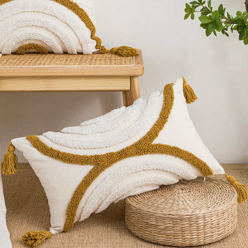 KTX-003539 Nordic Style Velvet Embroidered Round and Square Cushions