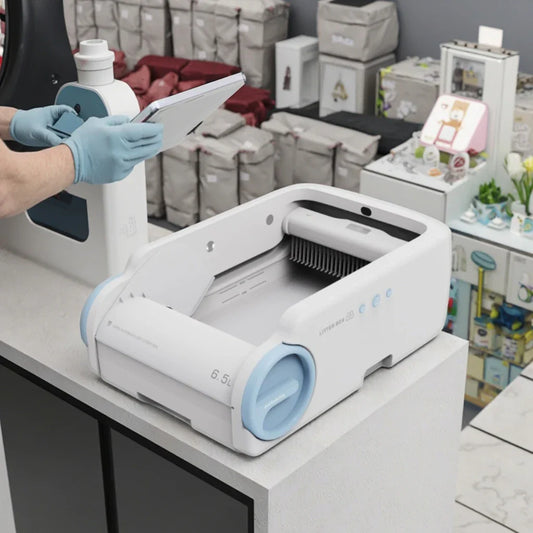 KTX-004691 Self-Cleaning Infrared Cat Litter Box with Odor Control and Compact Design