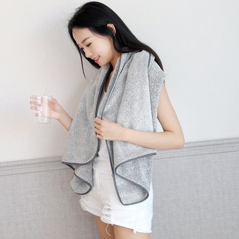 KTX-004819 Antibacterial Bamboo Charcoal Thick Coral Fleece Bath Towel - Light Gray or Dark Gray, Starry Sky Design