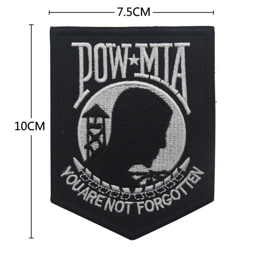 KTX-005075 POW MIA Embroidered Velcro Labels in Multiple Colors and Styles