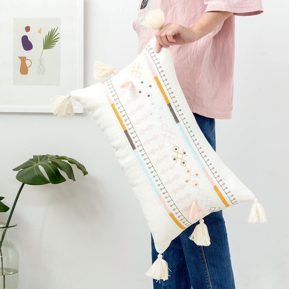 KTX-005523 Bohemian Style Cotton Couch Pillow - Various Sizes Available