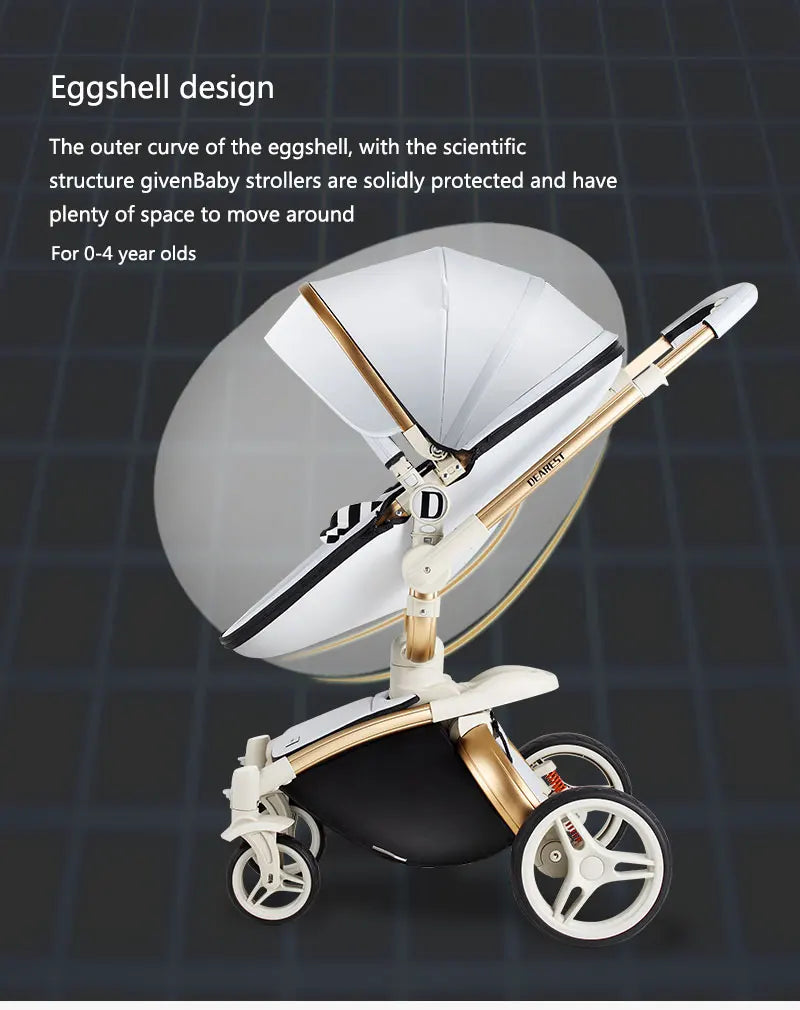 KTX-005587 Comfortable Large Space Foldable Baby Walker Chariot with PU and Aluminium Alloy Frame