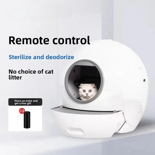 KTX-005843 Smart Automatic Cat Litter Box with 65L Capacity, App Control, Easy Clean, and Odor Control