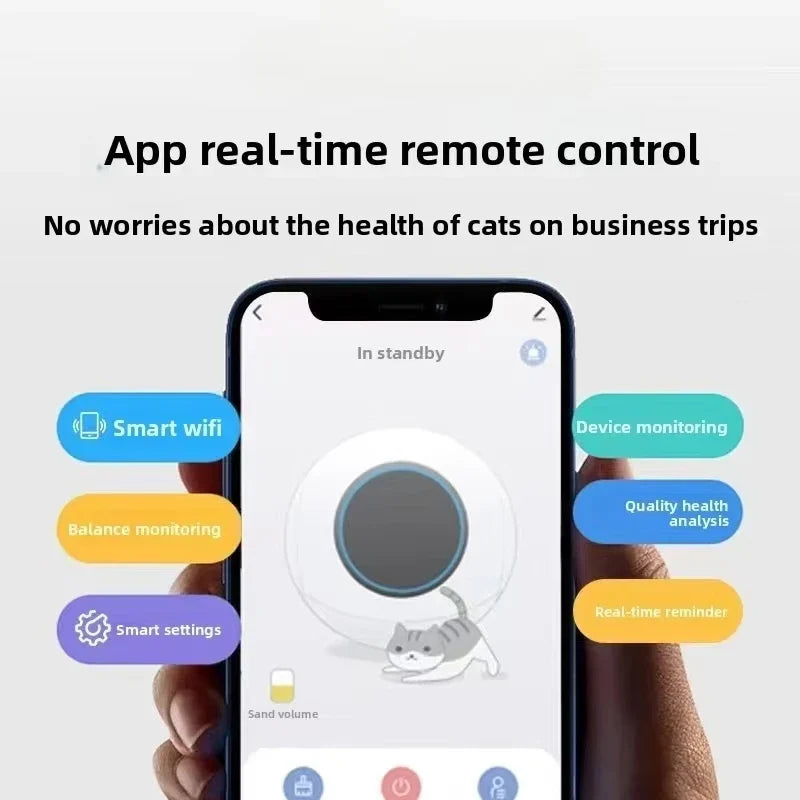 KTX-005843 Smart Automatic Cat Litter Box with 65L Capacity, App Control, Easy Clean, and Odor Control