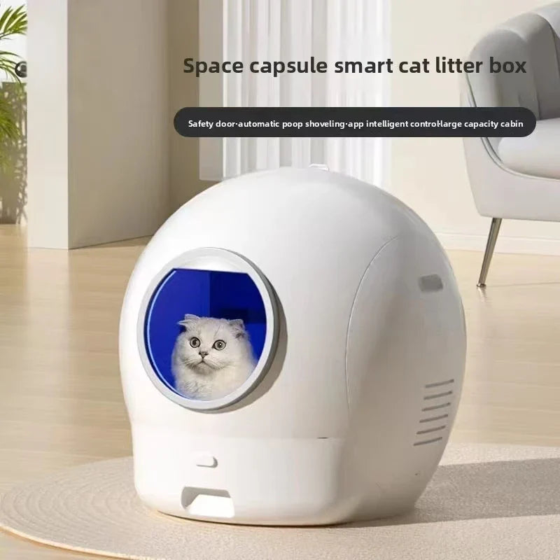 KTX-005843 Smart Automatic Cat Litter Box with 65L Capacity, App Control, Easy Clean, and Odor Control