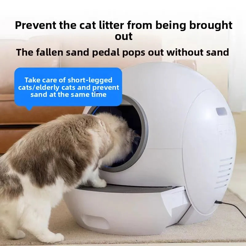 KTX-005843 Smart Automatic Cat Litter Box with 65L Capacity, App Control, Easy Clean, and Odor Control