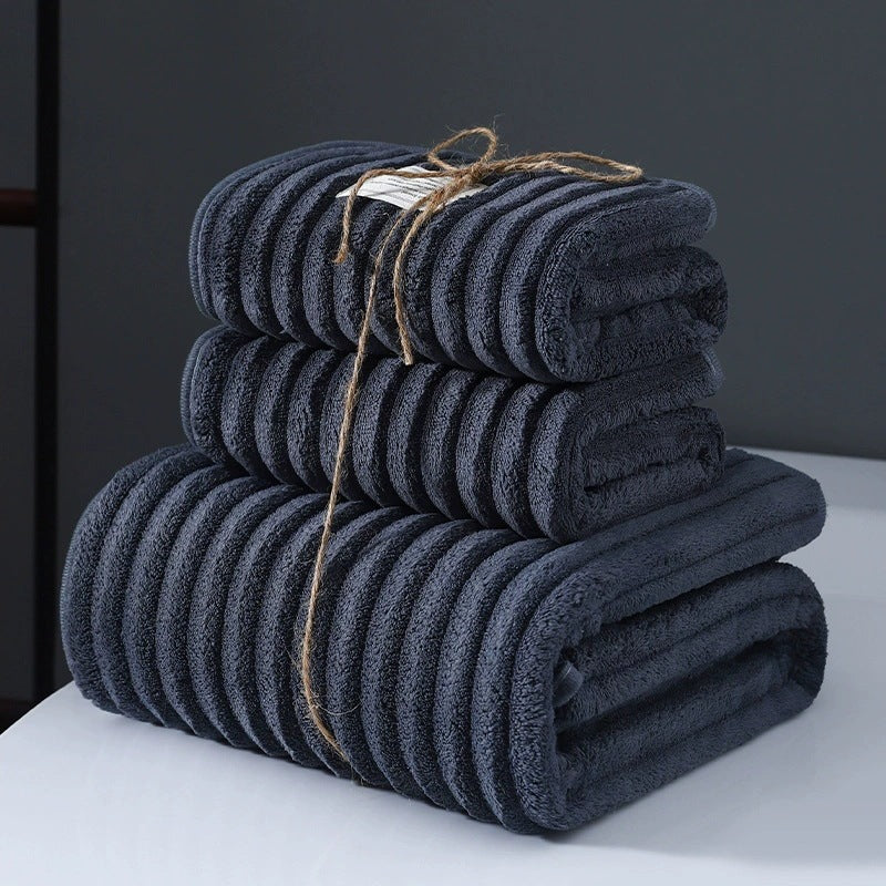 KTX-005971 Super Soft Coral Fleece Bath Towels – Creamy White, Dark Red, Gray, Navy Blue, Brown Options Available