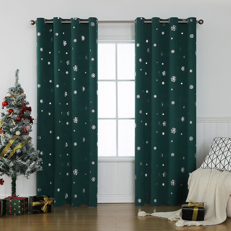KTX-006099 Hole-Free Snowflake Shade Cloth Curtain - High Shading Polyester - Available in Various Sizes and Colors