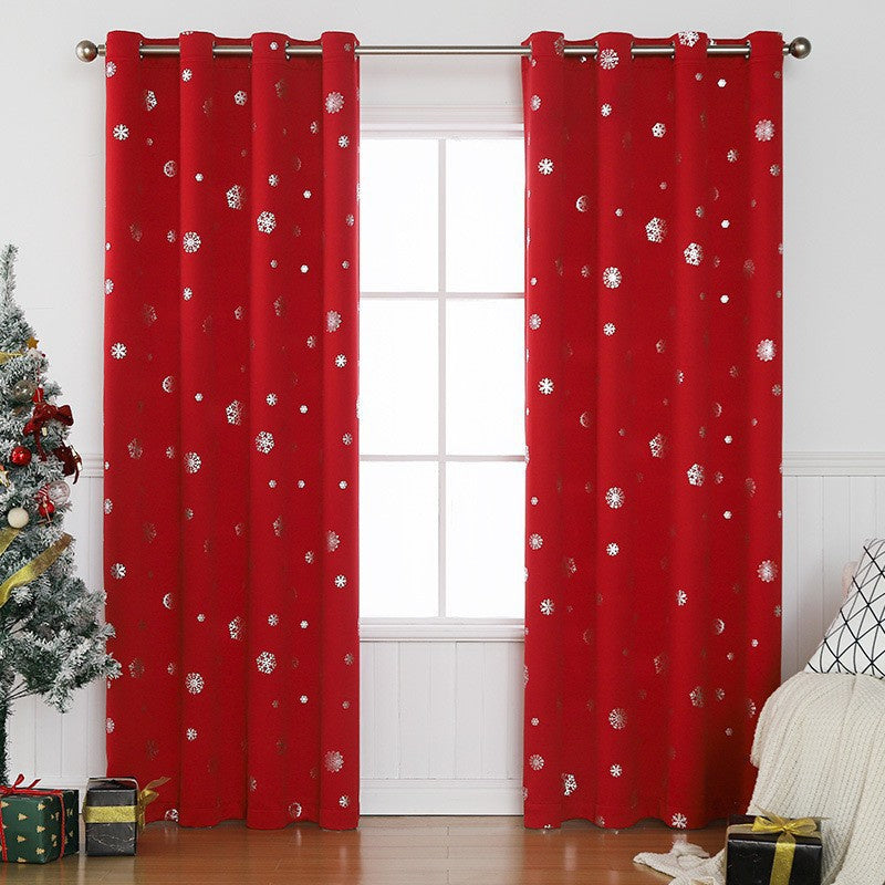 KTX-006099 Hole-Free Snowflake Shade Cloth Curtain - High Shading Polyester - Available in Various Sizes and Colors