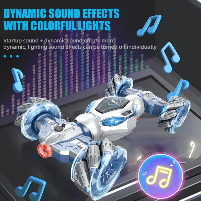 High-Speed 2.4G Stunt Twist RC Car with Lights and Music, Ready to Go, 40-50m Remote Range