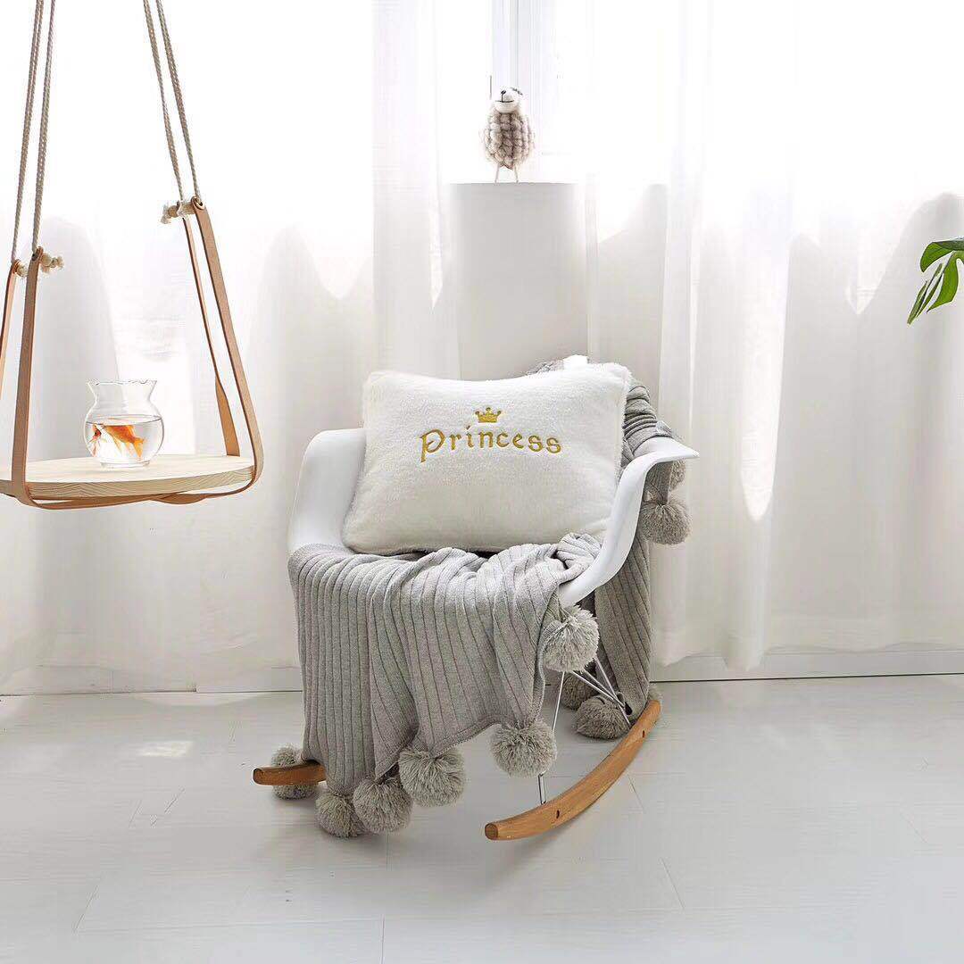 KTX-006995 Crown Lumbar Pillow Cushion - Modern Plush Design with Cartoon Patterns, Multiple Sizes Available