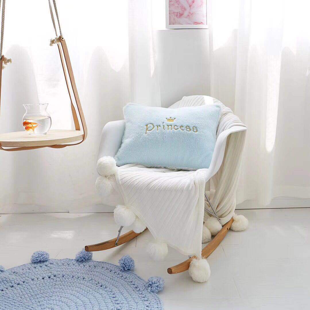 KTX-006995 Crown Lumbar Pillow Cushion - Modern Plush Design with Cartoon Patterns, Multiple Sizes Available