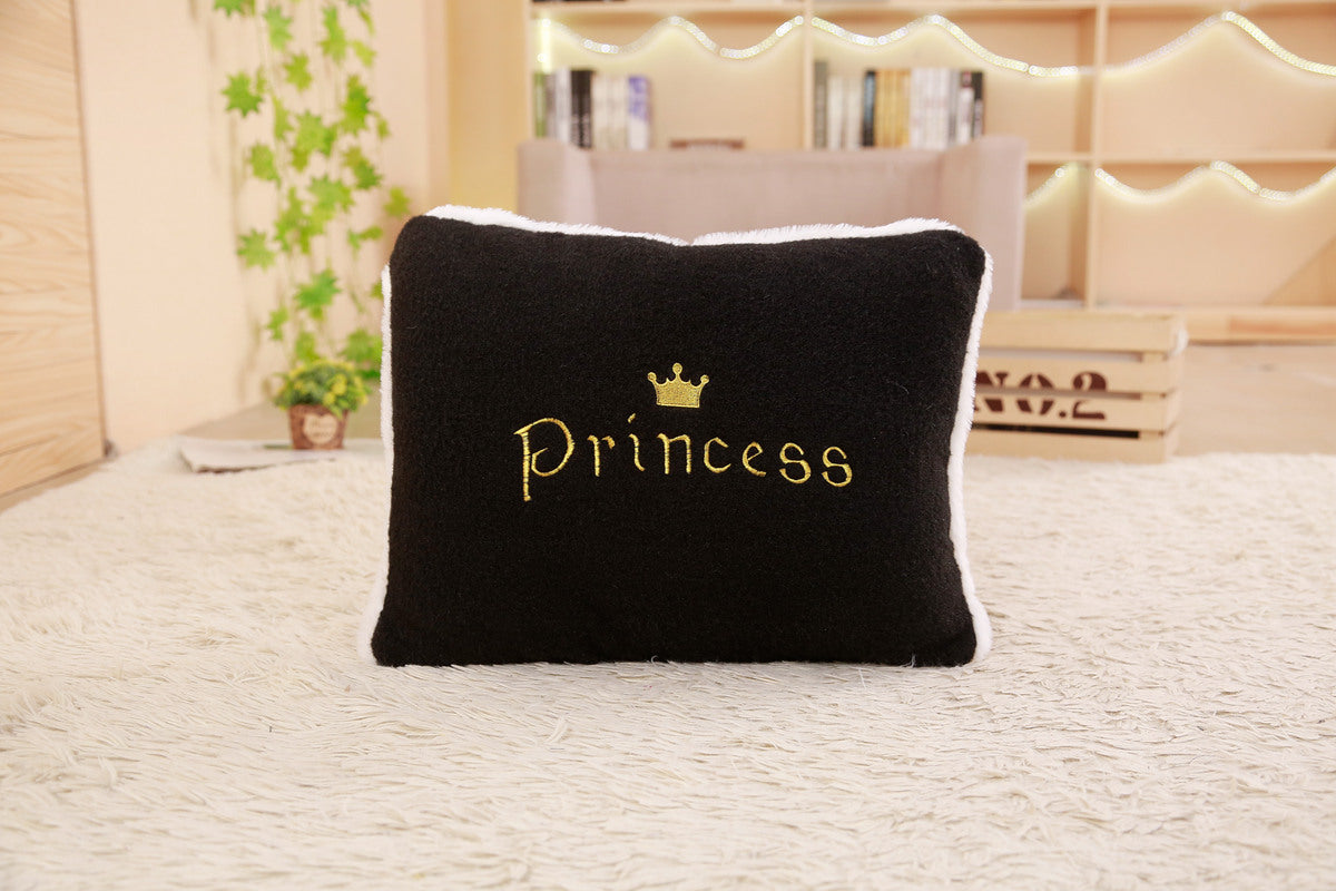 KTX-006995 Crown Lumbar Pillow Cushion - Modern Plush Design with Cartoon Patterns, Multiple Sizes Available