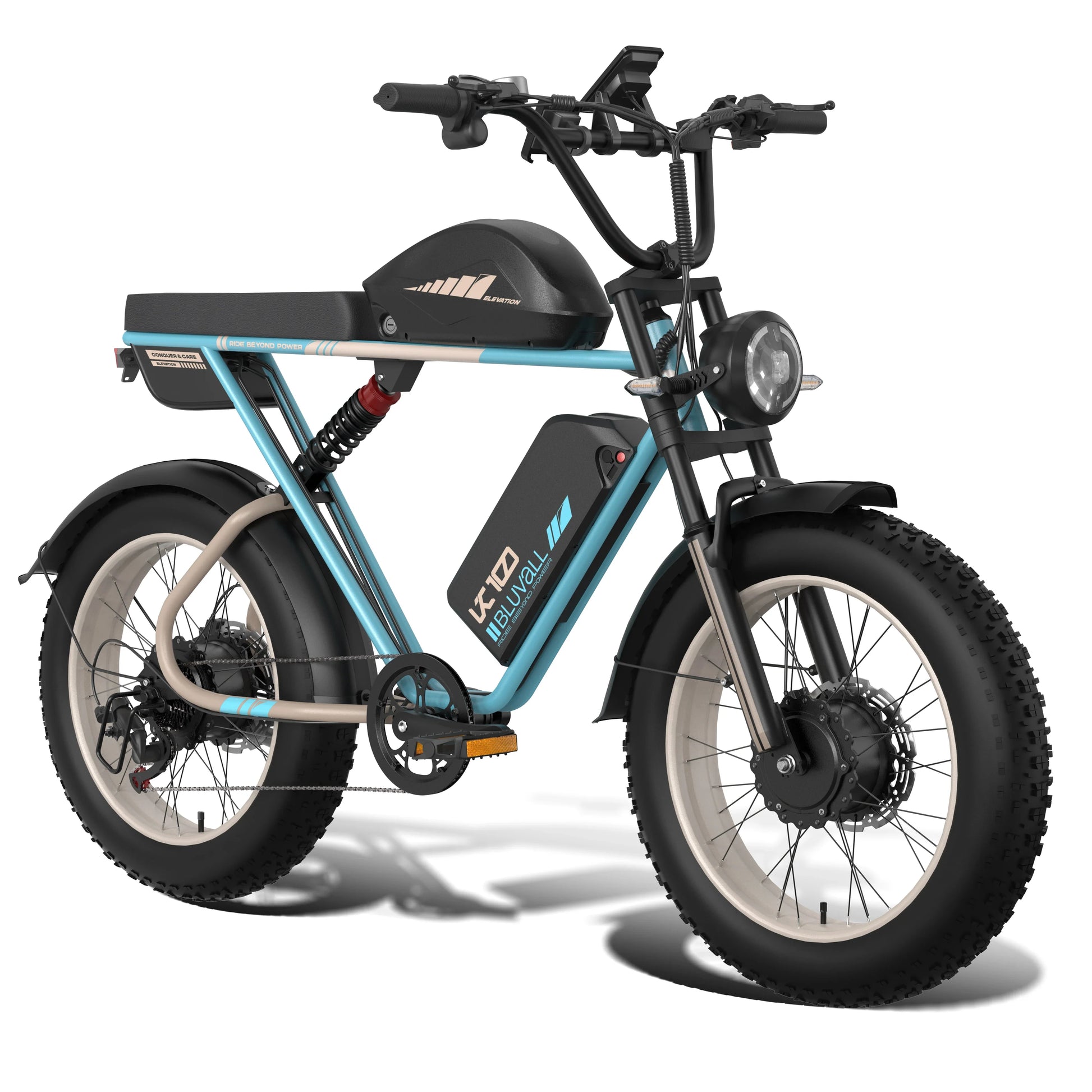 KTX-007251 Long Range 2000W 52V Dual Battery Mountain E-Bike with 20" Fat Tires and Hydraulic Disc Brakes