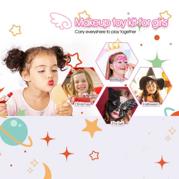 KTX-007379 Kids Makeup Toy Set with Nail Polish and Manicure Accessories for Girls, Ages 2-13