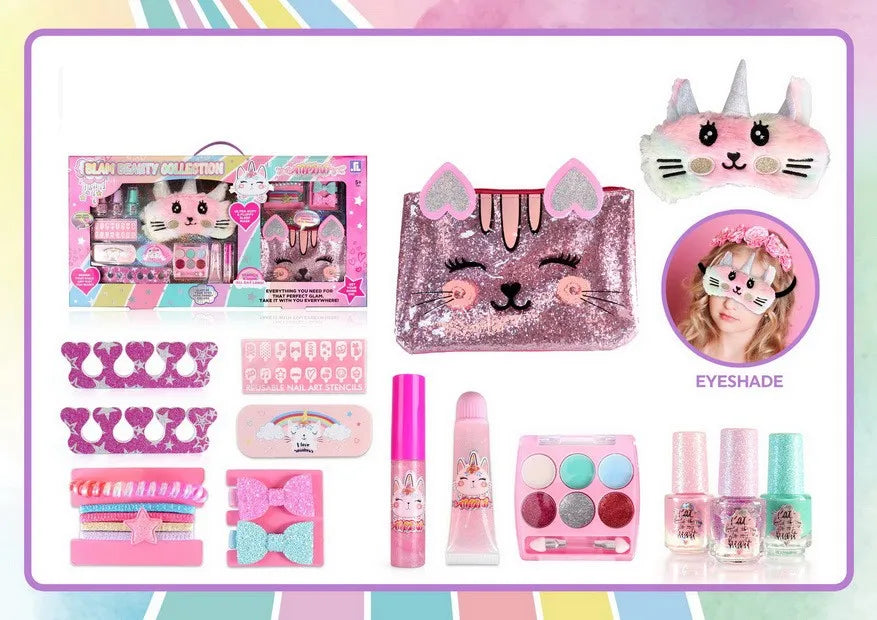 KTX-007379 Kids Makeup Toy Set with Nail Polish and Manicure Accessories for Girls, Ages 2-13