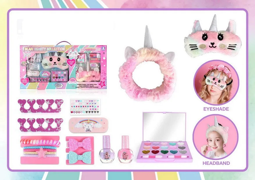 KTX-007379 Kids Makeup Toy Set with Nail Polish and Manicure Accessories for Girls, Ages 2-13