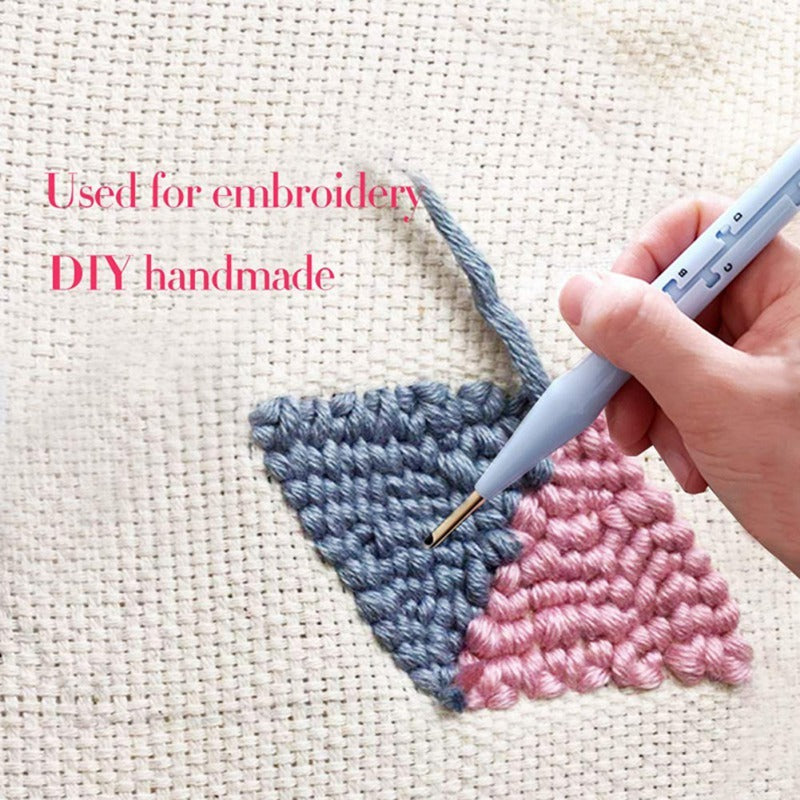 KTX-007379 Thick Copper Tube Embroidery Needle with ABS Plastic Handle - 18.5cm Long