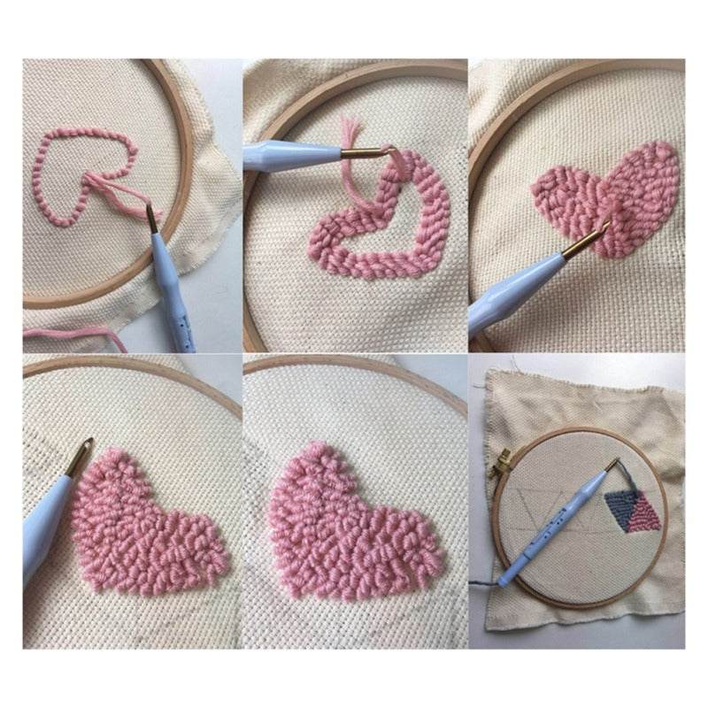 KTX-007379 Thick Copper Tube Embroidery Needle with ABS Plastic Handle - 18.5cm Long