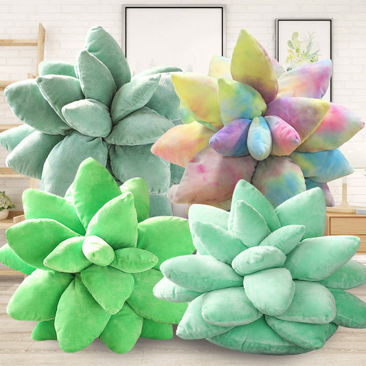 KTX-007507 Succulent Plush Pillow Toy - Soft Decorative Cushion in Various Colors and Sizes
