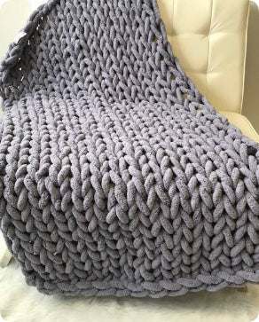 KTX-007699 Coarse Wool Chenille Blanket - Soft, Warm, and Versatile in Multiple Colors