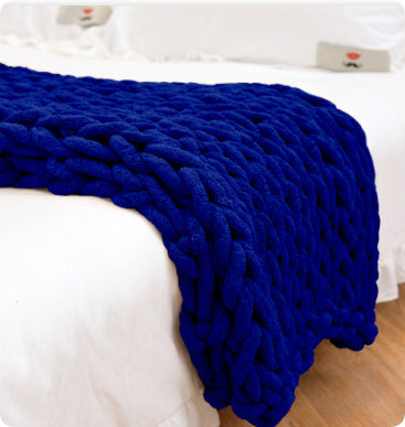 KTX-007699 Coarse Wool Chenille Blanket - Soft, Warm, and Versatile in Multiple Colors