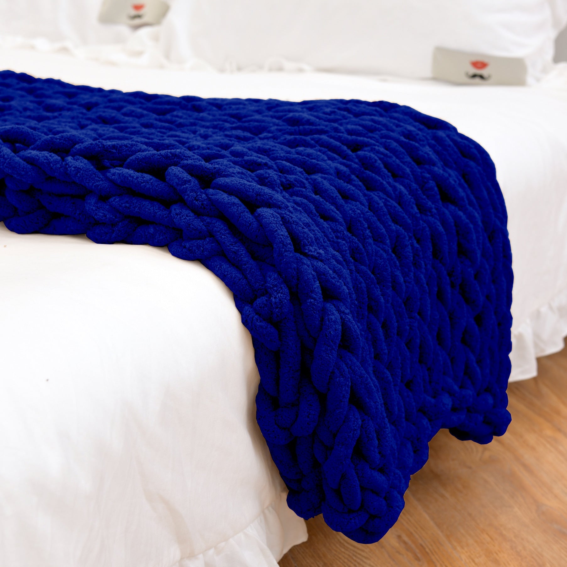 KTX-007699 Coarse Wool Chenille Blanket - Soft, Warm, and Versatile in Multiple Colors