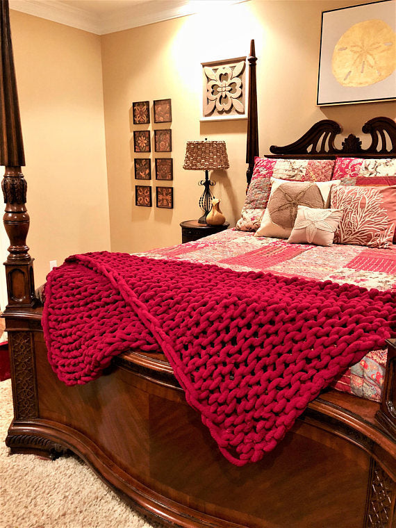 KTX-007699 Coarse Wool Chenille Blanket - Soft, Warm, and Versatile in Multiple Colors