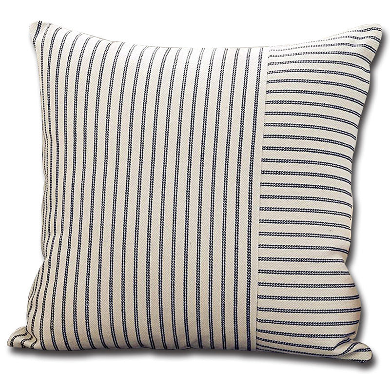 KTX-008147 Striped Canvas Pillow Cover for Sofa and Bedroom - 45x45cm