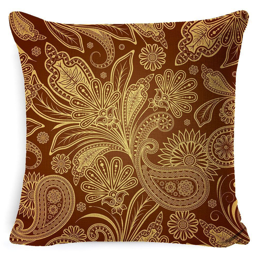 KTX-008659 Bohemian Mandala Linen Cushion Cover for Bedside and Sofa, 45x45 cm